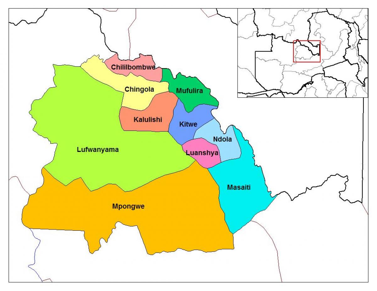 harta copperbelt province, Zambia