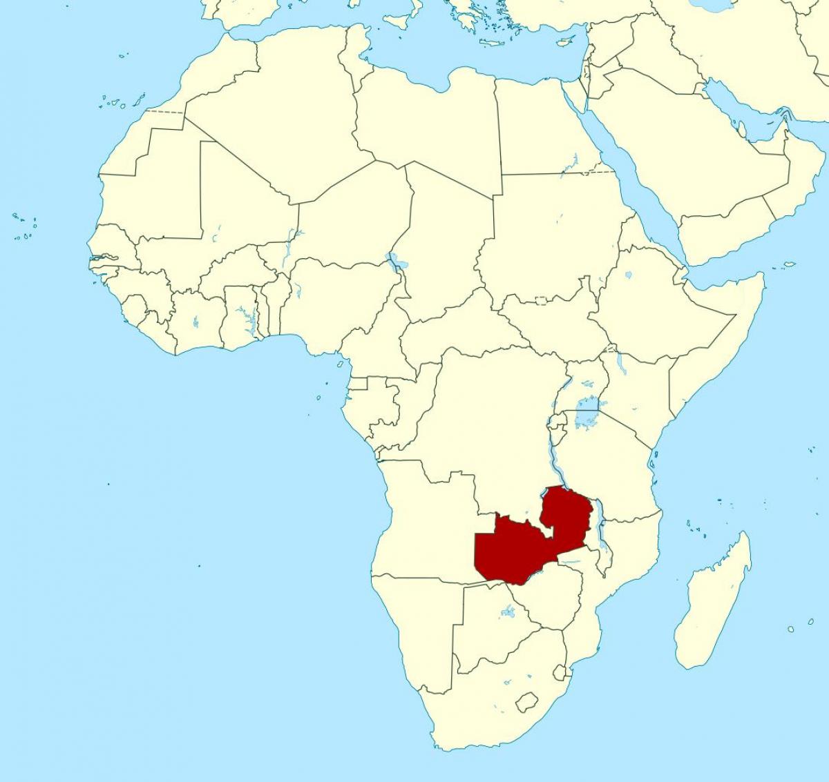 Harta Zambia locație de pe lume