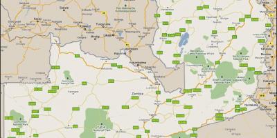 Harta detaliată Zambia