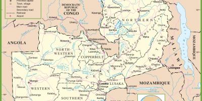 Harta politică Zambia